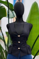 “GIAN” BUTTON DETAIL VEST